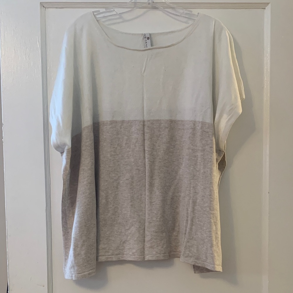 Indigenous White and Tan Top